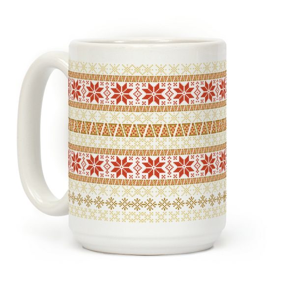 Merry Pizza Sweater Pattern Coffee Mug