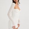 Mesh Long Sleeve Halter Strap Mini Dress