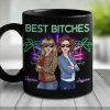 Mess With You, Deal With Me - Bestie Personalized Custom Black Mug - Gift For Best Friends, BFF, Sisters