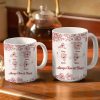 Miles Apart But Close At Heart Toile Pattern - Personalized White Edge-to-Edge Mug