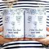 Miles Apart But Close At Heart Toile Pattern - Personalized White Edge-to-Edge Mug