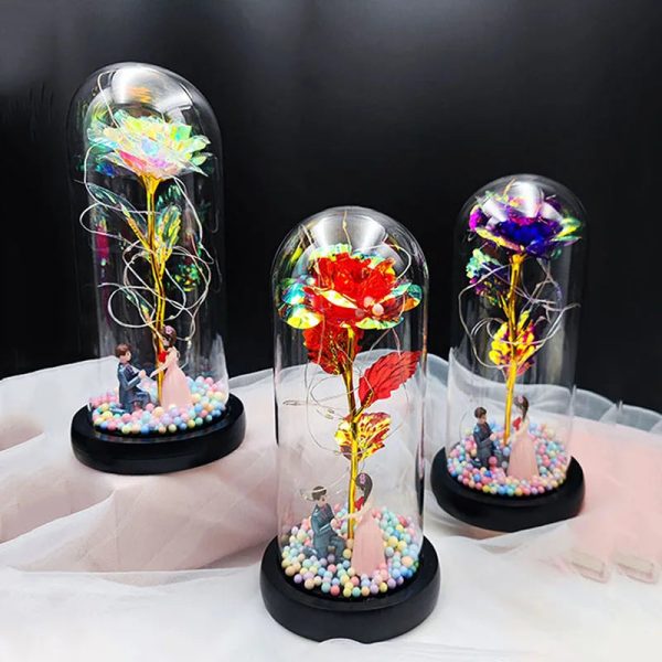 Milky Way Glass Dome Rose – Romantic Gift for Her