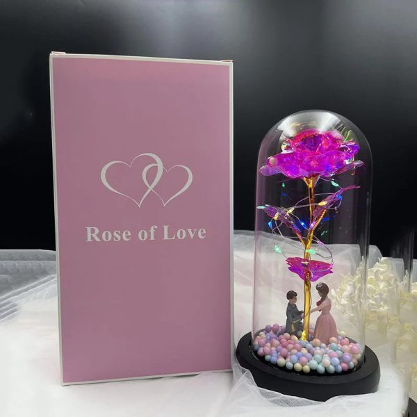 Milky Way Glass Dome Rose – Romantic Gift for Her