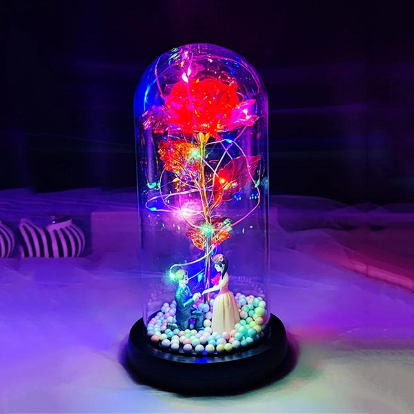 Milky Way Glass Dome Rose – Romantic Gift for Her