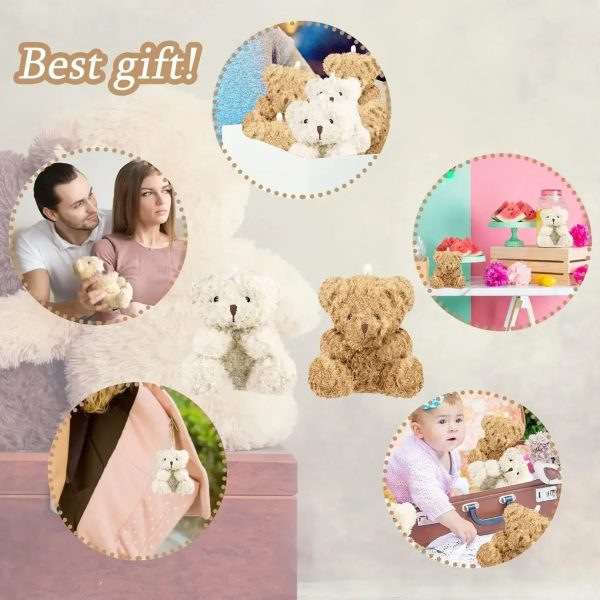 Mini Teddy Bear Plush Toys 4 Inch – Soft Stuffed Bears for Party Favors and DIY Gifts
