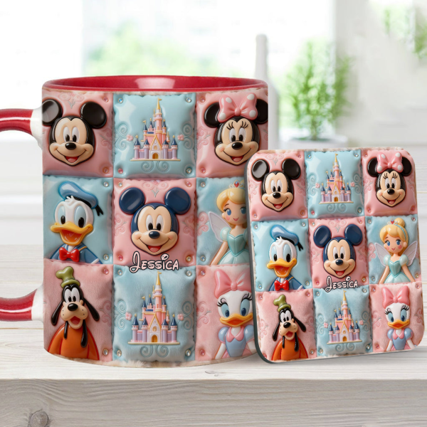 MkMo Magic Mouse Castle With Friends - Personalized Accent Mug - Gift For Movie Fans, Daughters, Family NL122