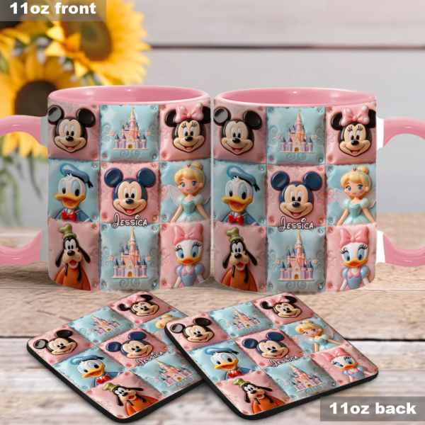 MkMo Magic Mouse Castle With Friends - Personalized Accent Mug - Gift For Movie Fans, Daughters, Family NL122