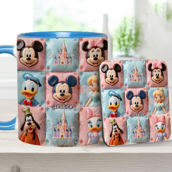 MkMo Magic Mouse Castle With Friends - Personalized Accent Mug - Gift For Movie Fans, Daughters, Family NL122