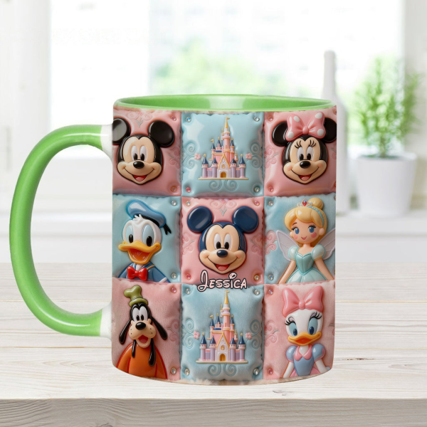 MkMo Magic Mouse Castle With Friends - Personalized Accent Mug - Gift For Movie Fans, Daughters, Family NL122