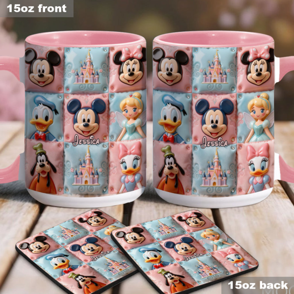 MkMo Magic Mouse Castle With Friends - Personalized Accent Mug - Gift For Movie Fans, Daughters, Family NL122