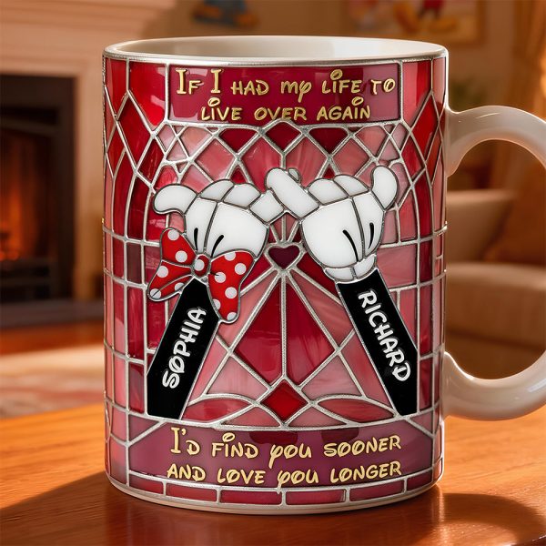 MkMo Magic Mouse Couple Forever - Personalized White Edge-To-Edge Mug - Gift For Couples, Movie Fans NL122