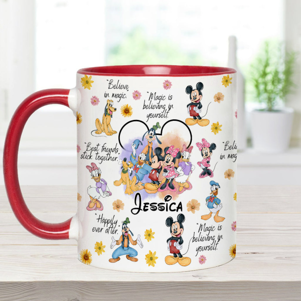 MkMo Magic Mouse Moments We Love - Personalized Accent Mug - Christmas Gift NA94