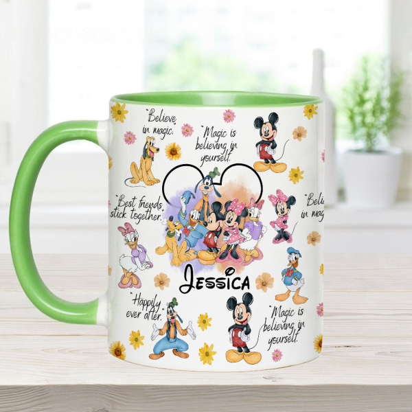 MkMo Magic Mouse Moments We Love - Personalized Accent Mug - Christmas Gift NA94