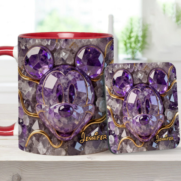 MkMo Magic Mouse Purple Crystal - Personalized Accent Mug - Gift For Movie Fans NL122