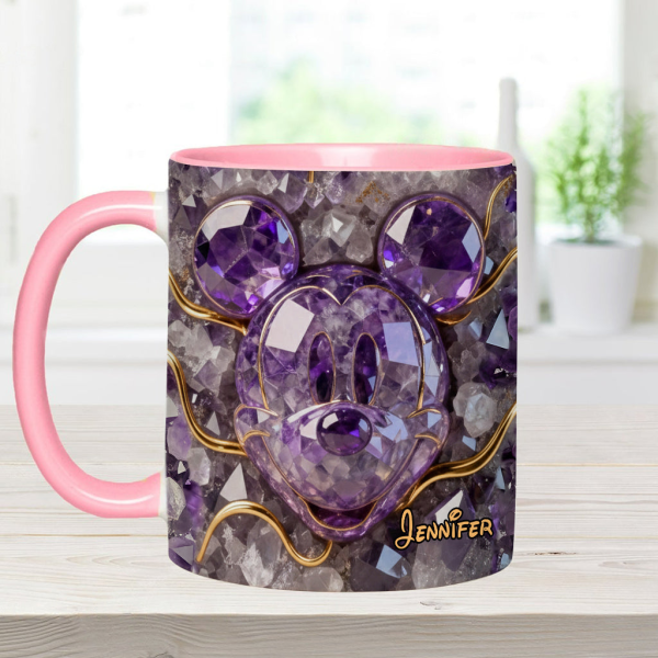 MkMo Magic Mouse Purple Crystal - Personalized Accent Mug - Gift For Movie Fans NL122