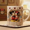 MkMo Magic Mouse The World Is Next To You - Personalized White Edge-to-Edge Mug - Gift For Couple, Fan Movies HH01