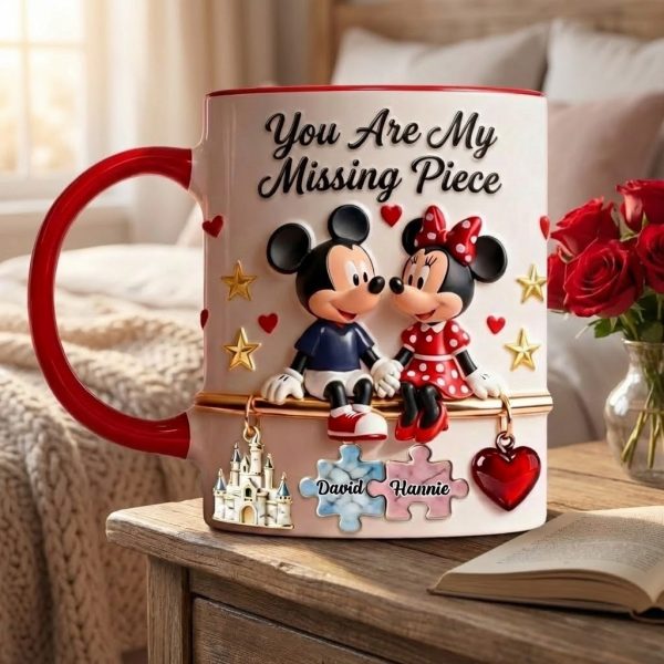 MkMo Magic Mouse You Are My Missing Piece - Personalized Accent Mug - Gift For Couples, Movie Fans NL122