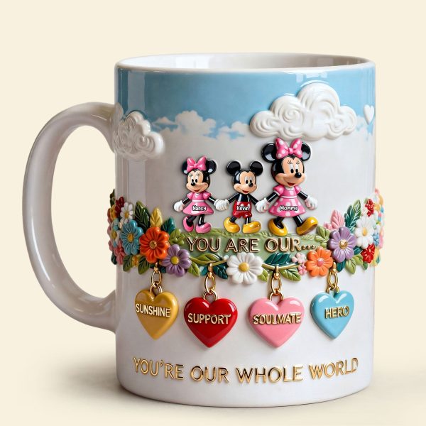 MkMo Magic Mouse You Are Our Whole World - Personalized White Edge-To-Edge Mug - Gift For Mom, Grandma NL122
