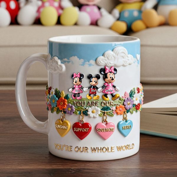 MkMo Magic Mouse You Are Our Whole World - Personalized White Edge-To-Edge Mug - Gift For Mom, Grandma NL122