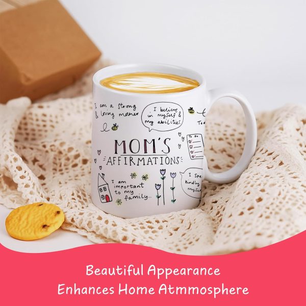Mom Affirmation Coffee Mug Positive Energy Inspirational Quote Ceramic Mug, Gift for Mom from Daughter Son Kids Husband, Birthday Mothers Day Christmas Gift