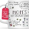 Mom Affirmation Coffee Mug Positive Energy Inspirational Quote Ceramic Mug, Gift for Mom from Daughter Son Kids Husband, Birthday Mothers Day Christmas Gift