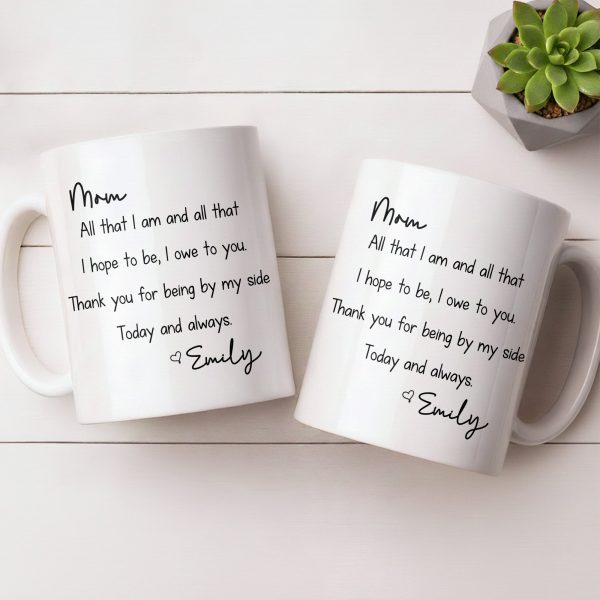 Mom, All That I Am And All That I Hope To Be - Personalized Custom Coffee Mug - MOM149_MG