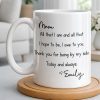 Mom, All That I Am And All That I Hope To Be - Personalized Custom Coffee Mug - MOM149_MG