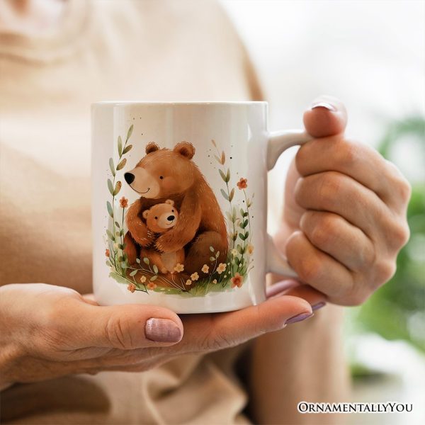 Mom and Baby Bear Personalized Mug, Mother's Day Custom Gift with Name