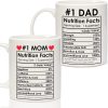 Mom And Dad Coffee Mug Set, Gift for Parents from Daughter Son Kids Birthday Anniversary Christmas Gift