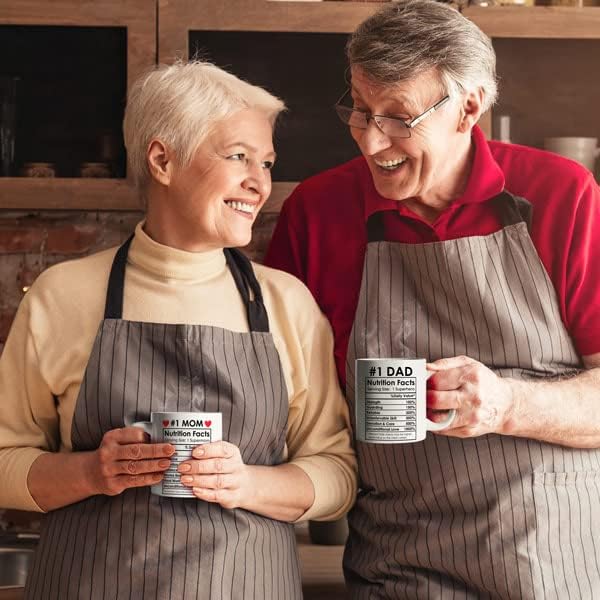 Mom And Dad Coffee Mug Set, Gift for Parents from Daughter Son Kids Birthday Anniversary Christmas Gift