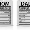 Mom And Dad Nutritional Facts Coffee Mug Set Funny Gift for Parents Anniversary Birthday Christmas Gift