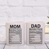 Mom And Dad Nutritional Facts Coffee Mug Set Funny Gift for Parents Anniversary Birthday Christmas Gift