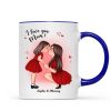 Mom And Kid Holding Hands Kissing Personalized Mug, Gift For Mom