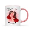 Mom And Kid Holding Hands Kissing Personalized Mug, Gift For Mom