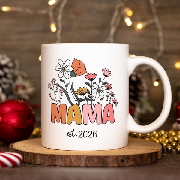 Mom Est 2026 Coffee Mug New Mom Gift, Pregnancy Baby Shower Gift for Expecting Mother, Birthday Mother's Day Gift Idea