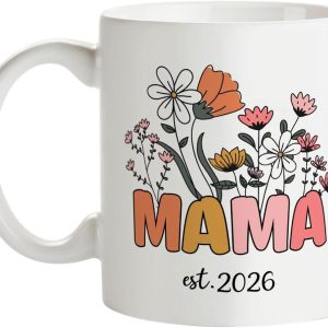 Mom Est 2026 Coffee Mug New Mom Gift, Pregnancy Baby Shower Gift for Expecting Mother, Birthday Mother's Day Gift Idea