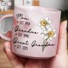 Mom Grandma Great Grandma Birth Flower - Personalized Marble Mug