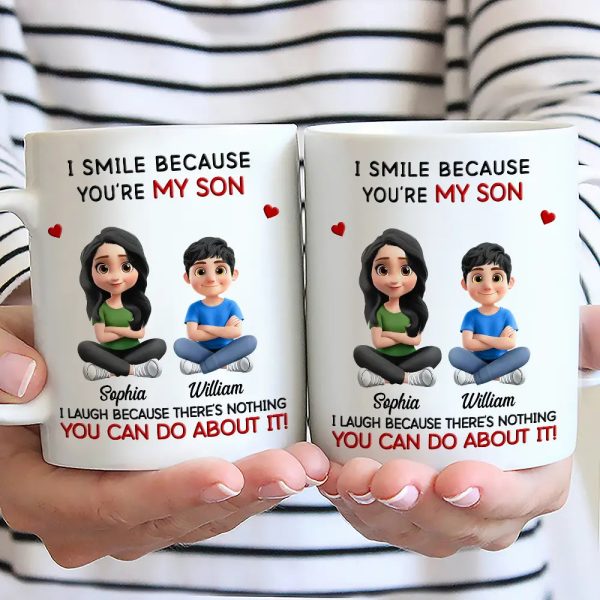 Mom Grandma I Smile Because You Are My Daughters Sons Grandkids - Personalized Mug