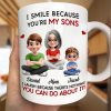 Mom Grandma I Smile Because You Are My Daughters Sons Grandkids - Personalized Mug