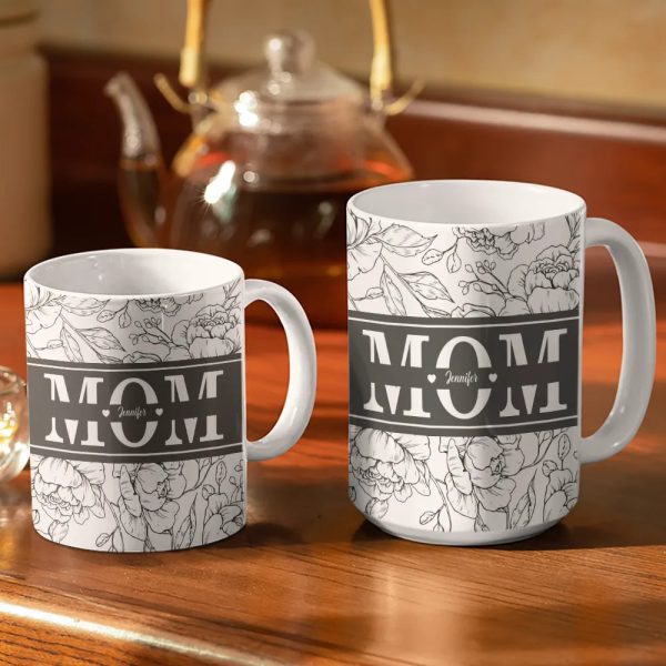 Mom Grandma Nana - Personalized White Edge-to-Edge Mug