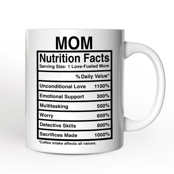 Mom Nutrition Facts Personalized Mug, Birthday Gift with Custom Name