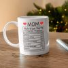 Mom Nutritional Facts Coffee Mug Funny Gift for Mom from Daughter Son Kids Husband, Birthday Mothers Day Gift