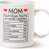 Mom Nutritional Facts Coffee Mug Funny Gift for Mom from Daughter Son Kids Husband, Birthday Mothers Day Gift