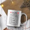 Mom Nutritional Facts Coffee Mug Funny Gift for Mom from Daughter Son Kids Husband, Birthday Mothers Day Gift