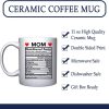 Mom Nutritional Facts Coffee Mug Funny Gift for Mom Grandma Stepmom from Daughter Son Kids Birthday Gift