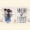 Mom Of Boys Outnumbered - Personalized Mug