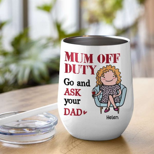 Mom Off Duty, Gift For Mom, Personalized Mug, Mom Sitting Mug, Mother's Day Gift