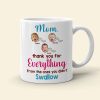 Mom Thank You For Everything - Personalized Coffee Mug - Gift For Mom- Custom Photo Mug