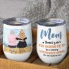 Mom, Thank You For Raising Me, Gift For Mom, Personalized Mug, Mom And Daughter Sitting Mug, Mother's Day Gift