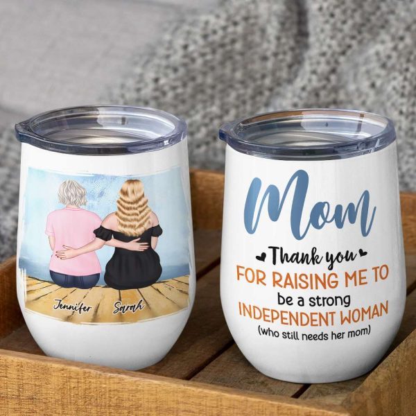 Mom, Thank You For Raising Me, Gift For Mom, Personalized Mug, Mom And Daughter Sitting Mug, Mother's Day Gift